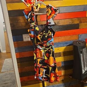 SHEIN Multicolor Abstract Mini Dress❤️⭐️✨️